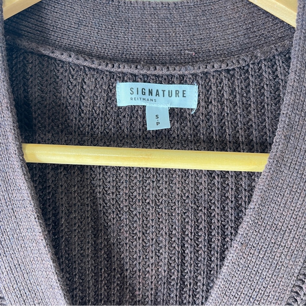 Reitmans Cardigan Brown Chunky Ribbed Knit Oversized Size Small Cottagecore - Picture 2 of 9